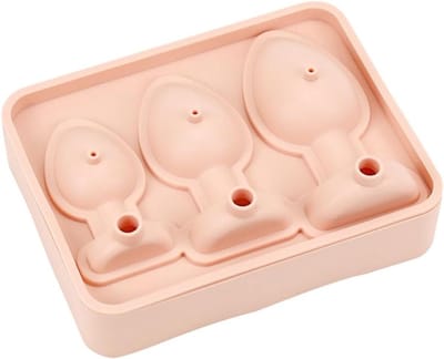 3 roosters ijsblokvorm Easy Release ijsvorm met deksel siliconen vorm herbruikbare siliconen ijsbak voor ijskoffiekopje (roze)