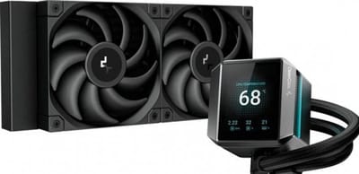 DeepCool Mystique 240 - CPU-koeler - 240 mm - 2.8" TFT LCD scherm - Intel LGA 115x, 1700, 1200 - AMD AM5, AM4 - Zwart