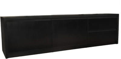 Tv meubel Cassie zwart 180cm tv kast industrieel tv-meubel