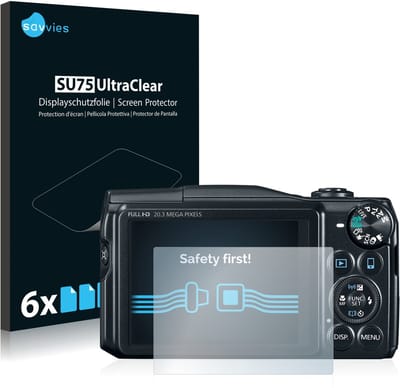 Savvies - Screenprotector voor Canon PowerShot SX710 HS - Folie Beschermfolie transparant 6 Stuks