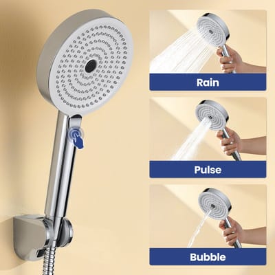 DERW MAX Douchekop - Hoge Druk - 3 Sproeistanden - Handdouche - Luxe Moderne Handdouche - Waterbesparende - Chrome