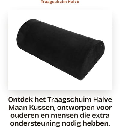 Dailygoods- Traagschuim Kussen Ergonomisch Ontwerp - Halvemaankussen - Steunkussen voor in Bed - Duurzaam Materiaal - Afneembaar Wasbaar - Ondersteuning voor Ouderen