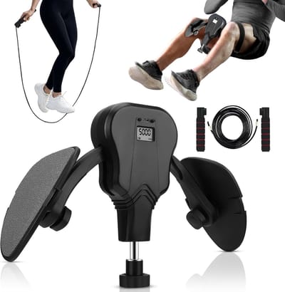 Dijtrainer met display - Beenpers trainer - Fitness thuis - 21 weerstandsniveaus - 60 kg max - Zwart