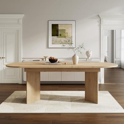 Uittrekbare Eettafel - Vergrootbare Tafel - Gezellig Tafelen - Afgeronde Hoeken - 160-200x90cm - Eikenkleur