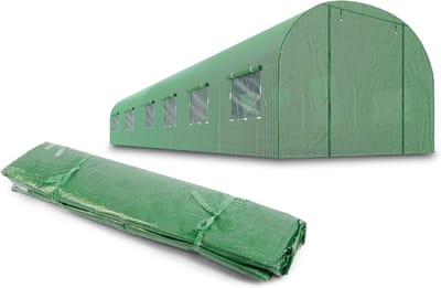 Vervangingsfolie Tunneltent - Broeikas Cover - Bescherming Planten - UV-bestendig PE Materiaal - 6 x 3 Meter - Groen