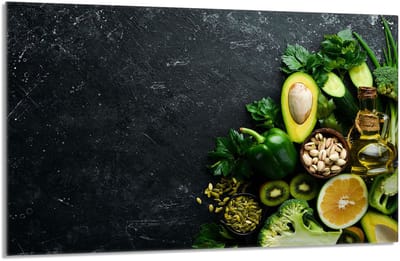 TMK ArtDeko Serie - Glazen Beschermplaat voor Fornuis - 80x52 cm - Avocado - Glas