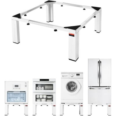 VEVOR wasmachinevoetstuk 305 mm, wasmachinevoetstuk 544 kg, verstelbaar platform van 475 tot 785 mm, antislipvoetjes, robuuste stalen wasmachinestandaard, universeel compatibel, wit