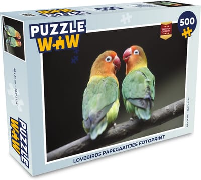 Puzzel Lovebirds papegaaitjes fotoprint - Legpuzzel - Puzzel 500 stukjes