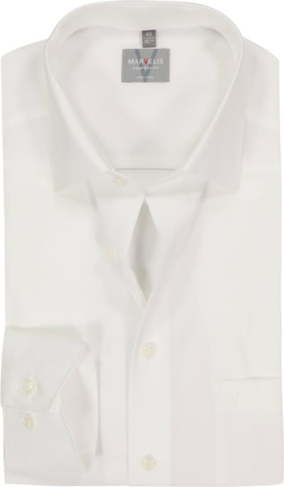 MARVELIS comfort fit overhemd - beige - Strijkvrij - Boordmaat: 41 (EU maat: L)