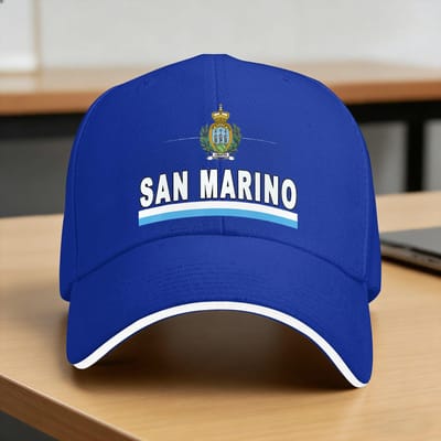 Casquette de Baseball Sportive Drapeau et Emblème de Saint-Marin Unisex-Adolescents Impression Casquette Trucker Mode Sports d'Extérieur Casquettes de Baseball Anti-Soleil One Size blue