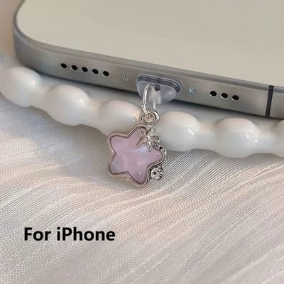 Leuke Telefoon Stofplug met Kristal Ster – Anti-Stof Plug & Charm Hanger – Geschikt voor iPhone – Decoratief Accessoire voor Oplaadpoort Bescherming