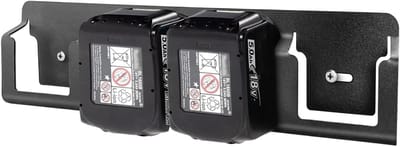 Batterij Organizer - Muurbevestiging Houder - Gereedschap Opbergen - Stevig Stalen Frame - 4 Sleuven - Zwart
