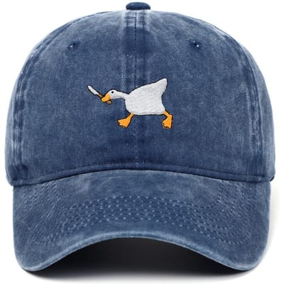 Mode Borduurwerk Gans Witte Gans Baseballpet Verstelbaar Effen Kleur Snapback Hoed Unisex Trucker Hoed Dames blue