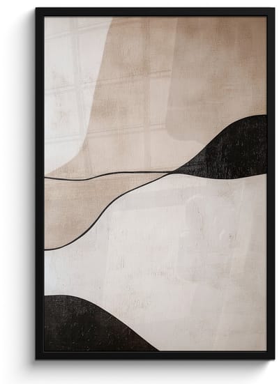 Poster in lijst - Fotolijst 60x90 cm - Posters - Contourlijnen - Abstracte landschap - Posterlijst zwart - Decoratie - Wanddecoratie woonkamer - Muurdecoratie slaapkamer