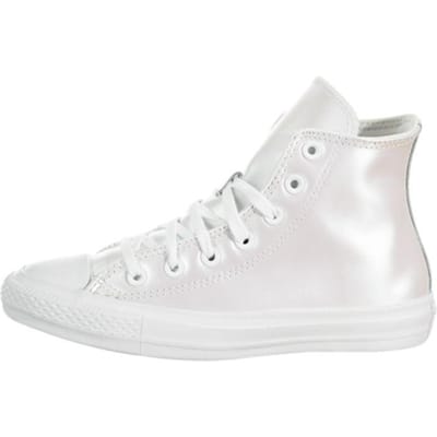 Converse Chuck Taylor All Star Cuir Iridescent Haut Chaussures de Skate Femme Baskets Argent 566094C 37.5 white