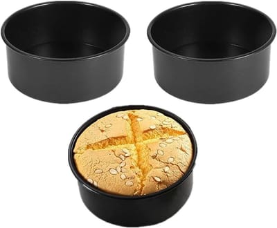2 Pack 5 Inch Zwarte Taartvorm, Mini Taartvorm, Ronde Aluminium Bakvorm voor Taarten, Pizza en Quiche Bakken voor Gezellige Gezinsbijeenkomsten