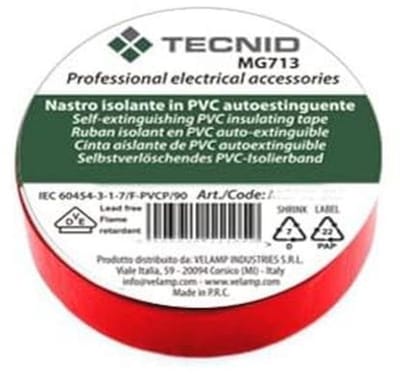 Isolatietape PVC 0,13mm 15mm x 10m - Rood