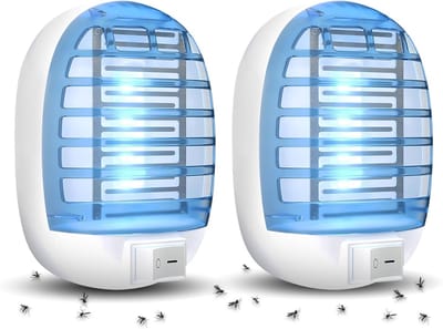 2 stuks Muggenlamp - Muggenlamp - Met blauw licht - Huishoudelijke wandcontactdoos Muggenlamp - Binnenmuggenlamp - Elektronische vliegenval - Elektrische muggenlamp - Geschikt voor woonkamer, huis, keuken, slaapkamer, kantoor - Blauw
