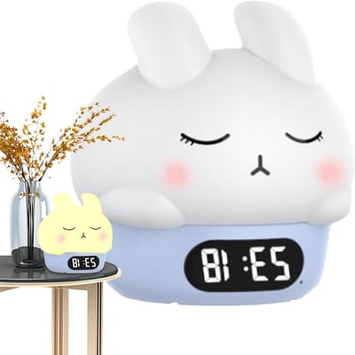 Nachtlicht Konijn Alarm Klok - Sleep Training en Wakker Worden Lamp voor Kinderen - Digitaal en Schattig