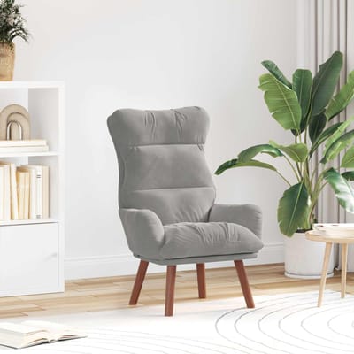 vidaXL - Fauteuil - Lichtgrijs - 69 - x - 74 - x - 93 - cm - Fluweel