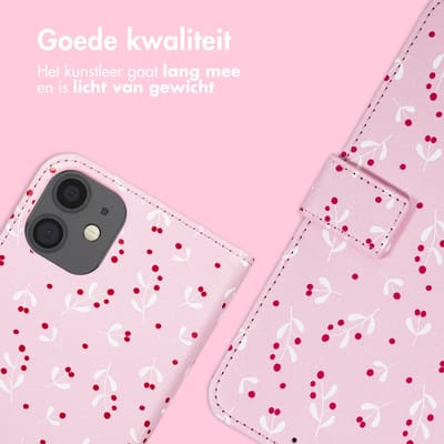imoshion Hoesje - Geschikt voor Apple iPhone 11 - Design Bookcase smartphone - Blush Berries