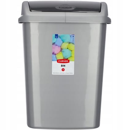 Curver Dominik Serie - Prullenbak - 10L - Zwenkdeksel - Modern Ontwerp