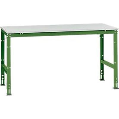 Manuflex werktafel UNIVERSAL Standaard, 1750 x 1000 mm, kunststof lichtgrijs, resedagroen