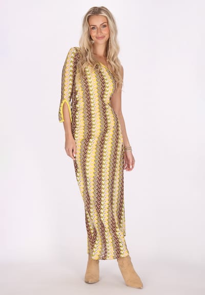 IZIA Jurk Dames Geel veelkleurig