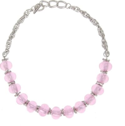 Behave ketting - Glaskralen accessoires - Mode sieraden - Nikkelvrij - 44 cm
