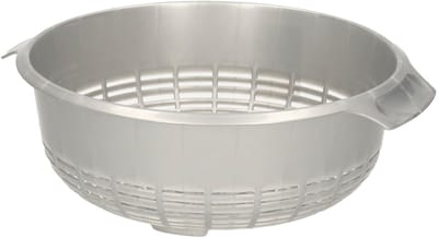 PlasticForte keuken vergiet - kunststof - zilver - 30 x 27 x 10 cm - afgieten - groente - pasta