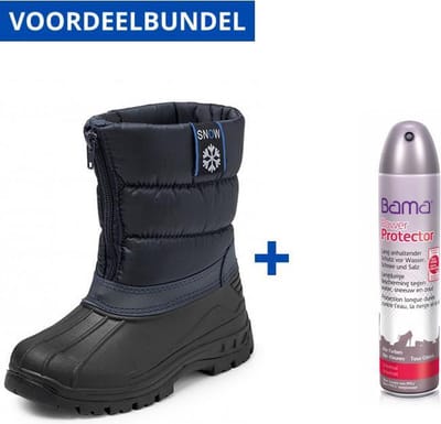 Gevavi Boots - CW11 Sneeuwlaarzen - Snowboots voor Kinderen - Blauw - Maat 32 + Bama Waterafstotende Schoenspray