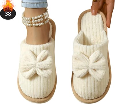 Nivard Warme Pantoffels - Sloffen - Slippers - Dames - Heren - Pluche - Maat 38 - Wit