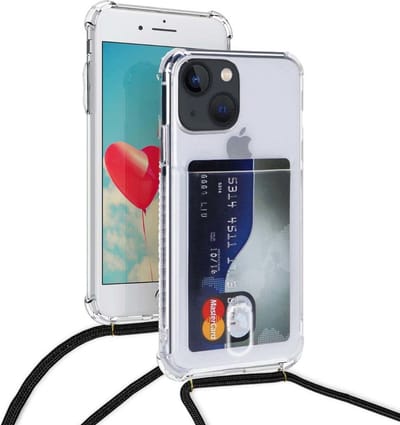 Geschikt voor iPhone 11 Koord Hoesje Met Pashouder Koord Zwart - Geschikt voor iPhone 11 backcover - Geschikt voor iPhone 11 case – hoesje met pasje Geschikt voor iPhone - oTronica koord hoesje Geschikt voor iPhone