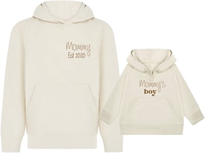Hoodie vanilla milkshake voor moeder-mommy est-Beige-te combineren met de hoodie mommy's boy-Maat S