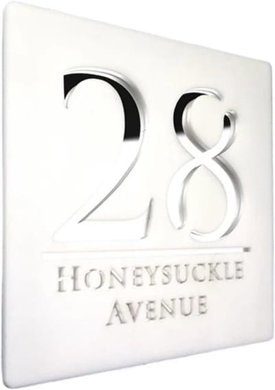 Metalen Huisnummer - Adresbord Zwevend - Huis Markeren - Lasergesneden Acryl - 18cm - Wit Zilver