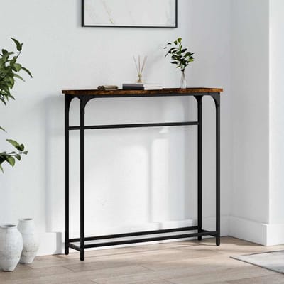 vidaXL - Wandtafel - 75x19,5x75 - cm - bewerkt - hout - gerookt - eikenkleurig