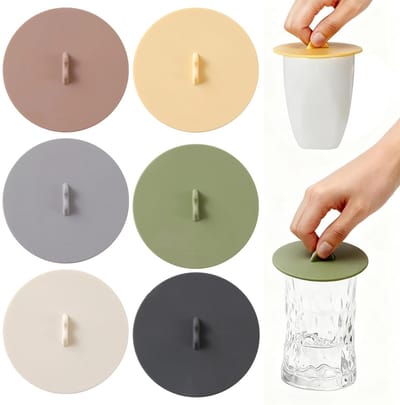 Dailygoods- Siliconen Deksels - 6 Stuks - 10 cm - Lekvrij - Stofafstotend - Geschikt voor - Temperaturen van -40 °C tot 250 °C - Kopjesdeksel