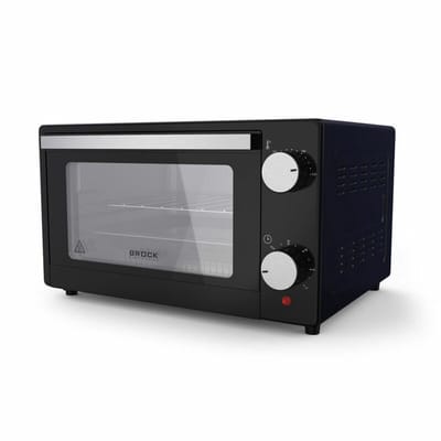 BROCK Elektrische Mini Oven 9L – Vrijstaande Compacte Oven – 650W – 100-230°C – Kleine Bakoven voor Camping of Keuken – Zwart