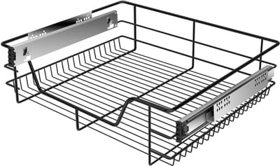 KESSER® Keukenlade / Telescopische lade / Keukenkast / Mand uittrekbaar / Kast uittrekbaar / Volledig uittrekbaar / Lade - 1x 60cm - Zwart