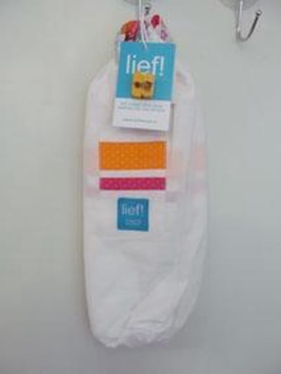 Lief!  wieglaken 80 x 100 cm wit oranje fuchsia