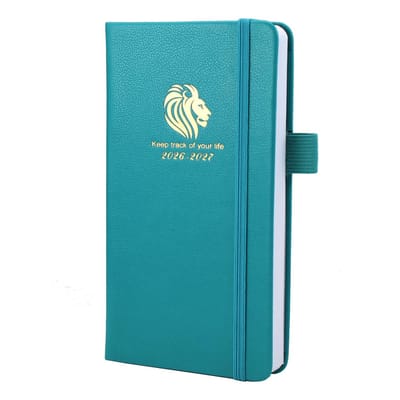 Dailygoods- Dagboek 2026-2027 - 18 maanden A6 Pocket - Week/maandplanner - Lederen hoes - Penlus - Organisatie en meditatie - Agenda