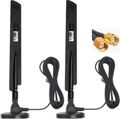 WiFi Antenne - Draadloze Antenne - Netwerk Verbeteren - Dual Band - 6.5 ft kabel - Zwart