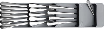 Multifunctionele Bestekbak - Besteklade - Bestek Organizer - Kunststof - 40x12x6 cm - Grijs