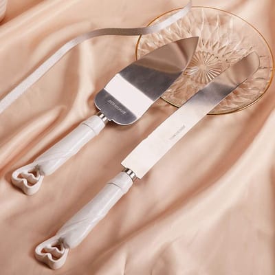 Elegante Taartsnijset met Barok Design, Inclusief Taartmes en Server, Perfect voor Feestjes en Speciale Gelegenheden