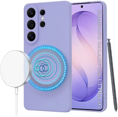Hoesje geschikt voor Samsung Galaxy S26 Ultra - Techsuit Soft Flex Silicone Back Cover - Geschikt voor MagSafe - Light Purple