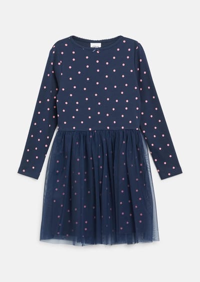 Korte jurk met all-over print en strikdetail voor babymeisjes s.Oliver