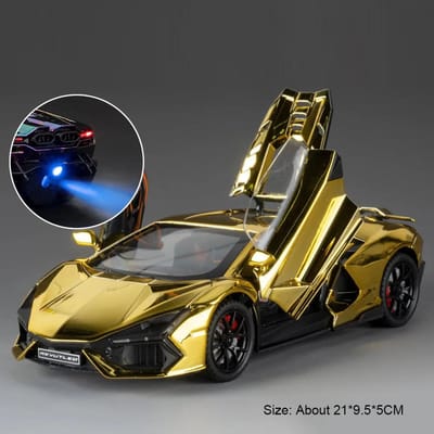 1:24 Senna Revuelto Sportwagen Model Speelgoed Stuur Wielen Terugtrekken Muziek Licht Legering Spuit Supercar Modellen Jongens Hobby Cadeaus