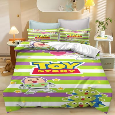 Nieuw Ontwerp Toy Story Beddengoed Sets Buzz Lightyear Woody Dekbedovertrek Beddengoed Dekbedovertrek Kussensloop 2-3 Delige Sets EU Single 135x200cm