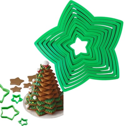 10 stuks - 3D kerstbakvormen - Prachtig ontworpen - Vormpjes voor desserts - 17 cm - Voor het bakken van feestelijk gebak - Groen