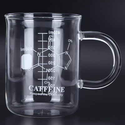Dailygoods- Glazen Beker 450 Ml - Borosilicaatbeker - Koffiemok met Handvat - Hittebestendig - Ergonomische Grip - Uniek Bekerontwerp